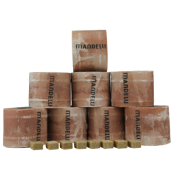 8 x original Mandelu Wachsrollen aus 100% Recycling-Wachs mit Anzündwürfeln